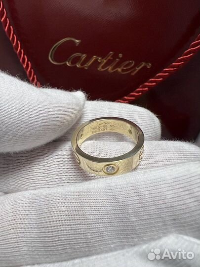 Золотое кольцо Cartier Лав с бриллиантами