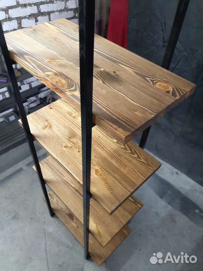 Стеллаж металлический в стиле лофт этажерка