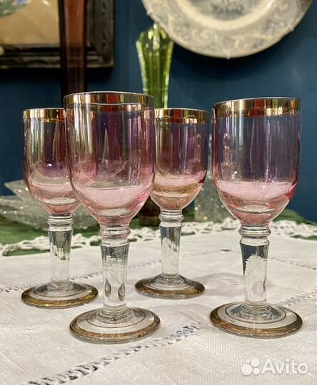 Фужеры СССР цветное стекло шампаньки бокалы