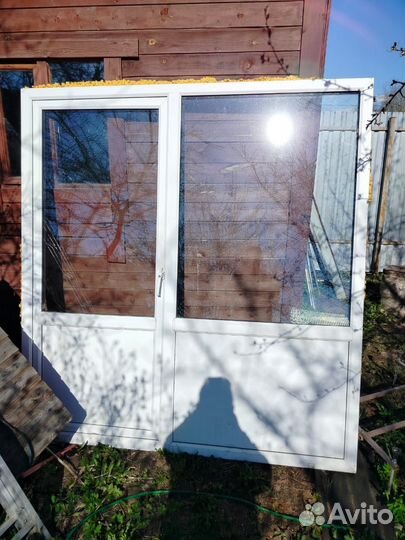 Оконный блок с дверью бу