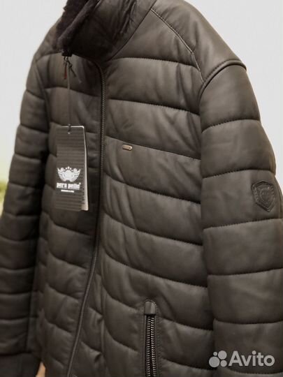 60 рзмер Куртка кожаная мужская зимняя