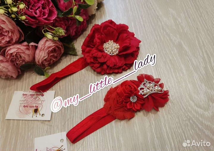 Красные повязки для девочки новые