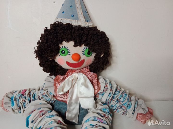 Кукла-Клоун 80 см Авторская интерьерная Ручная раб