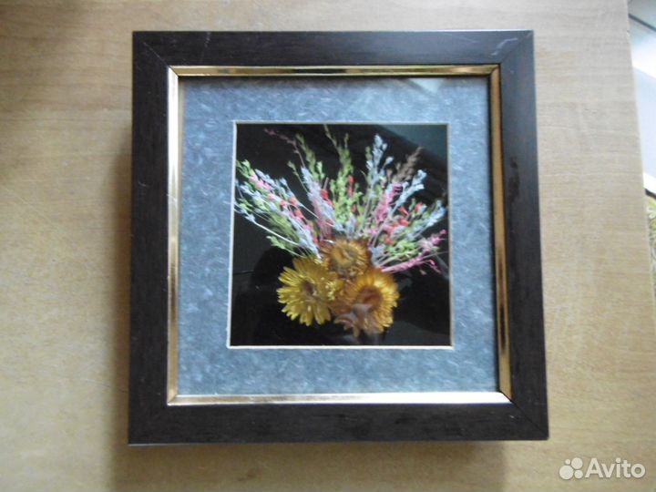 Пано объемное из сухоцветов