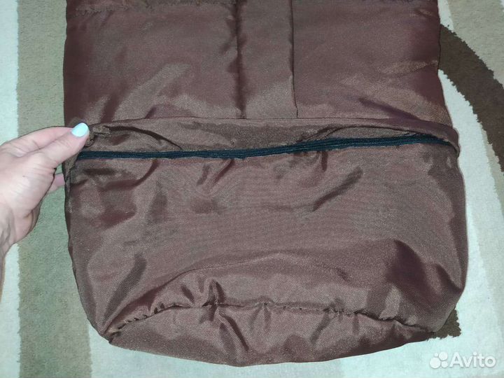 Зимний конверт на овчине, рукавички- муфта