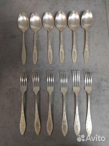 Мельхиоровые столовые ложки и вилки