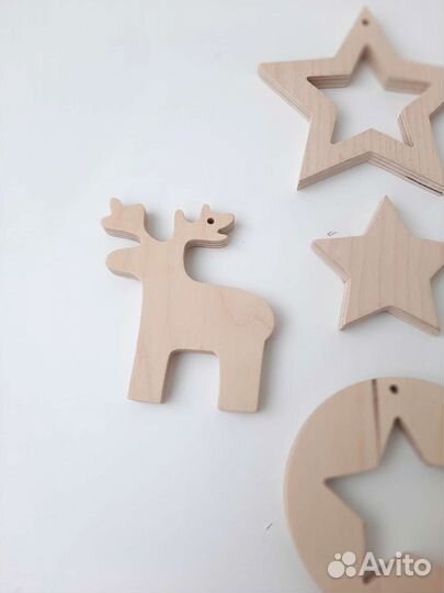 Набор деревянных ёлочных игрушек