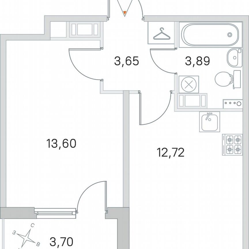 1-к. квартира, 35,7 м², 4/4 эт.