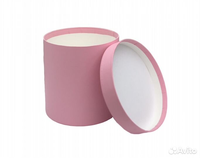 Подарочная круглая коробка 16х16 см Розовая