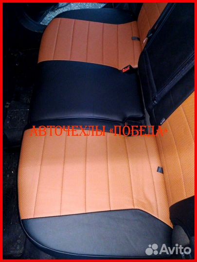 Чехлы Opel Astra J из экокожи чёрно-коричневые