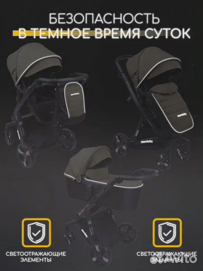 Коляска AmaroBaby Tutum 2в1 с автоматич. тормозом