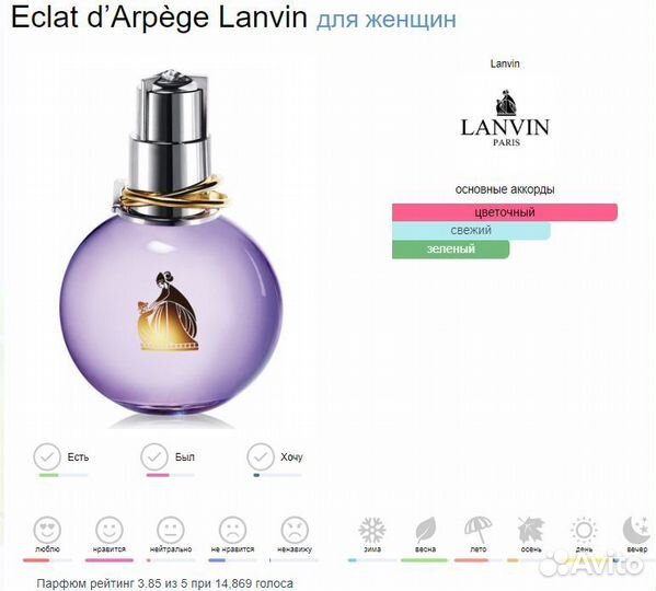 Lanvin eclat d'arpege 30, 50, 100 мл; оригинал
