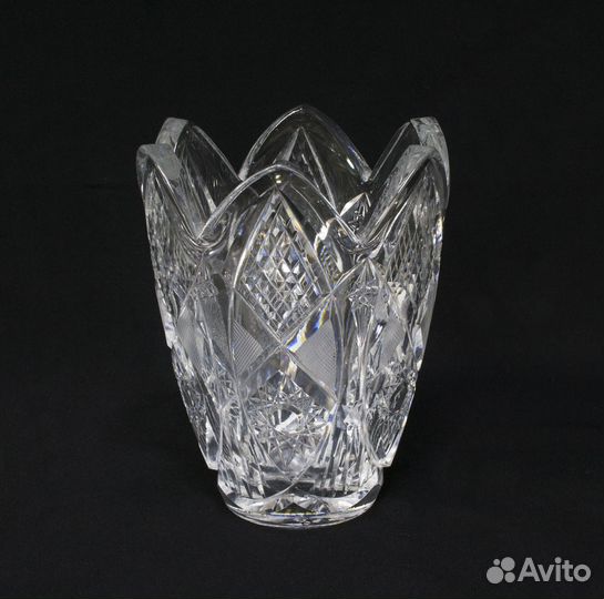 Ваза для цветов Тюльпан, хрусталь, высота 15,5 см