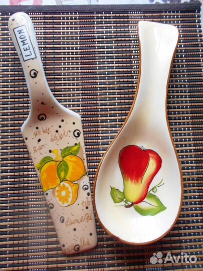 Лопатка и подставка для ложек керамические