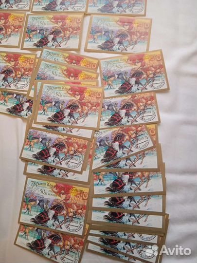 Марки (блоки) 50 штук