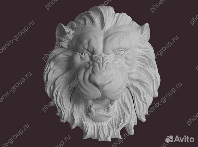 Гипсовый барельеф Голова Льва купить в Москве | Товары для дома и дачи ...