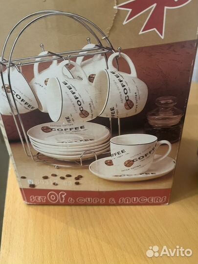 Кофейный сервиз 6 персон с держателем