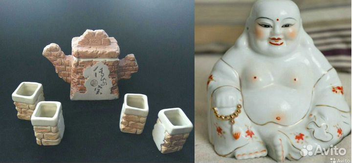 Статуэтка Будды и чайный набор из Китая