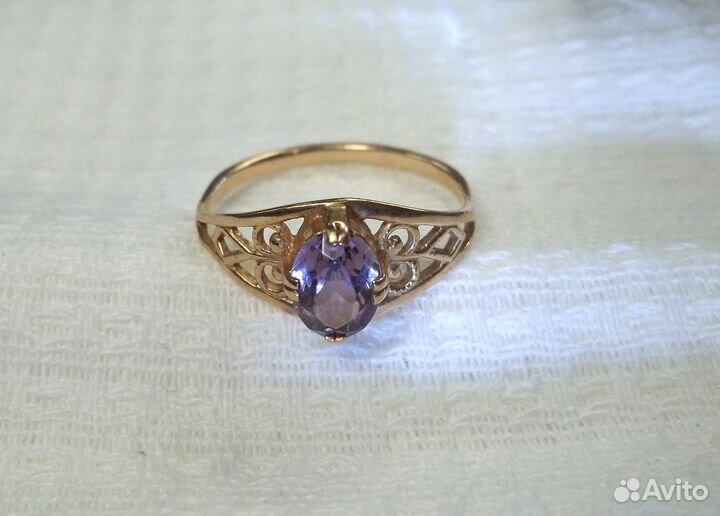 Кольцо золото 583 пробы винтаж СССР александрит