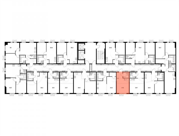 Квартира-студия, 21,9 м², 14/14 эт.