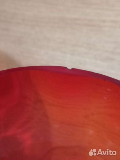 Ваза для фруктов на ножке цветное стекло СССР