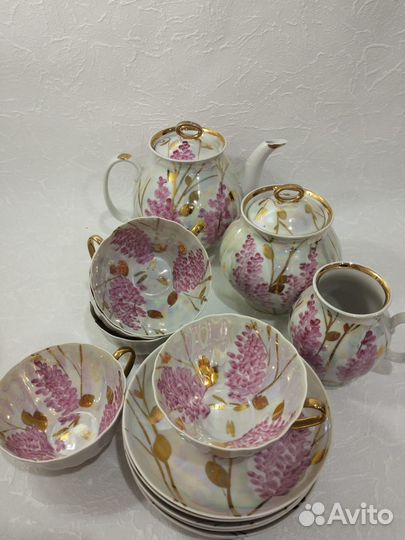 Дулевский фарфор Сервиз чайный, Розовая сирень