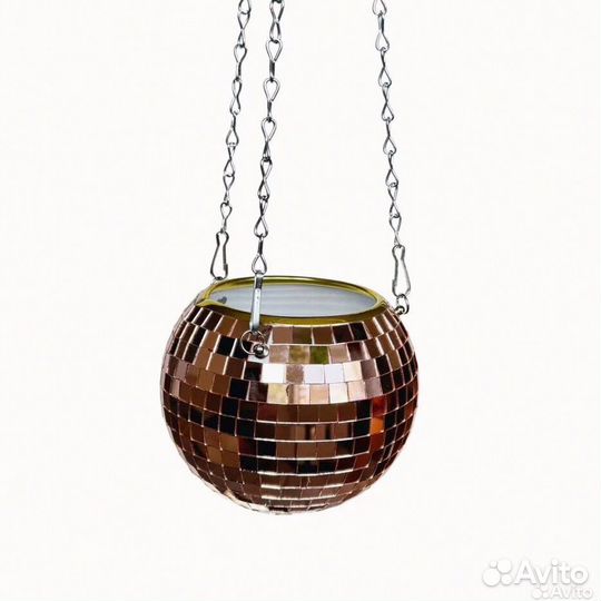 Кашпо из диско шара / кашпо из зеркальной мозаики