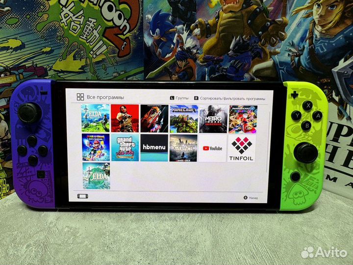 Прошитый Nintendo Switch Oled Splatoon