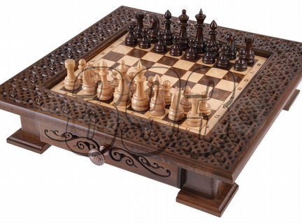 Шахматы в ларце Понте (бук, клетка 3 см) (51974)