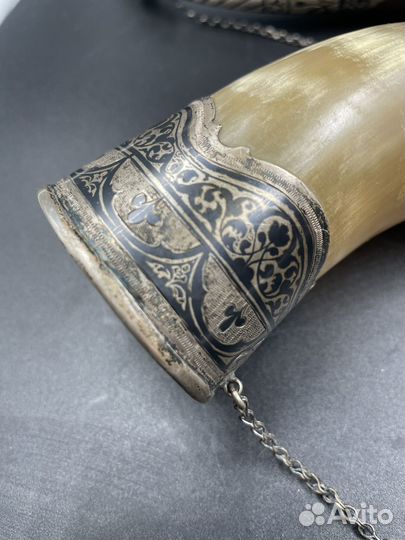 Рог изобилия. Серебро 875.чернь. Кубачи. СССР