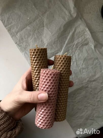 Катаные свечи из натуральной вощины