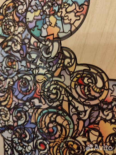 Деревянный пестрый пазл Барашек