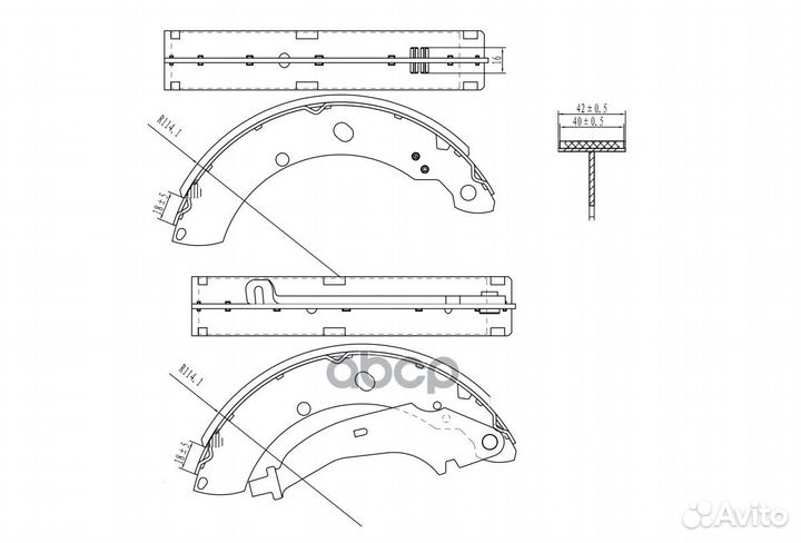 Колодки тормозные VW Polo седан 10-, Skoda Fabia