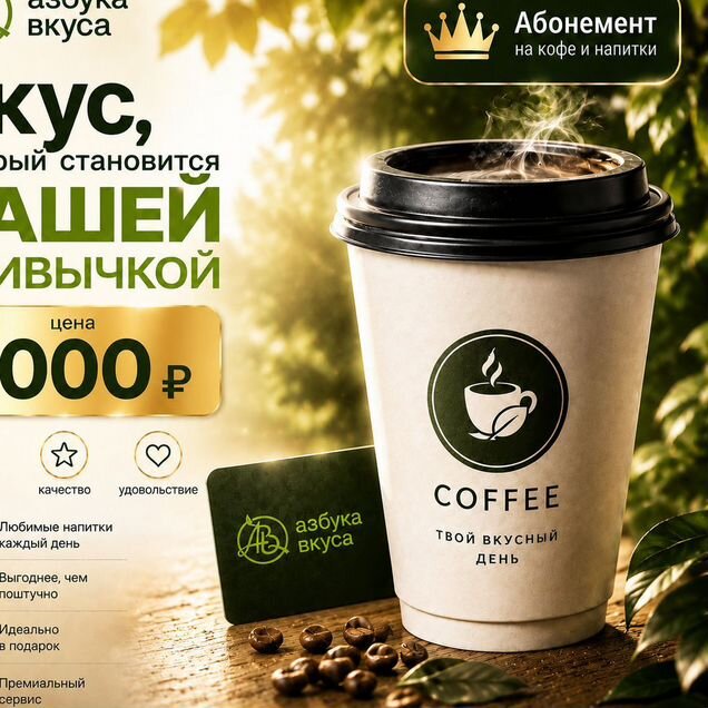 Абонемент на кофе Азбука