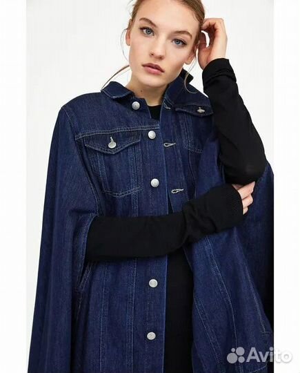 Джинсовый кейп zara