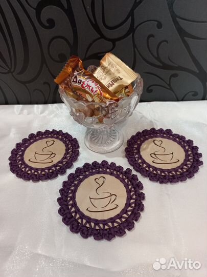 Вязаные корзинки ручной работы