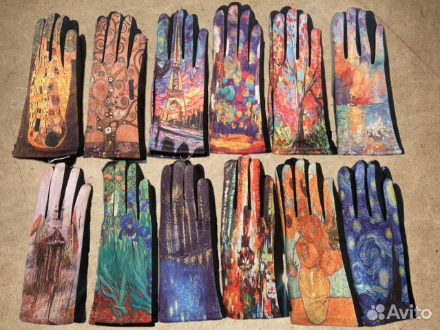 Женские перчатки - художественная роспись(Ван Гог) объявление продам