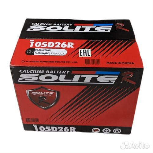 Аккумулятор Solite R 105D26R (95Ач, 710А)