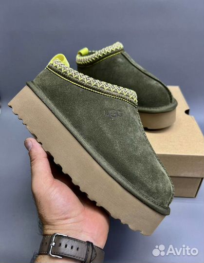 Ugg Tasman Slipper Tazz Platform Chestnut “Olive”