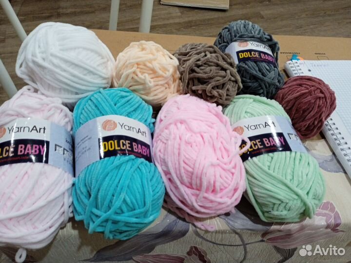 Пряжа для вязания плюшевая