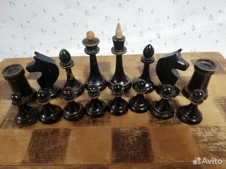 Шахматы СССР обиходные Дерево размер 40 см