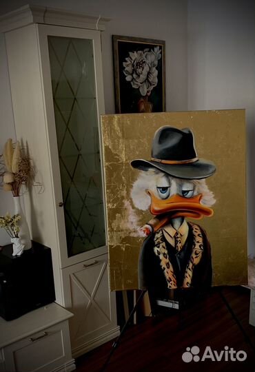 Картина маслом 80x100 Скрудж Макдак