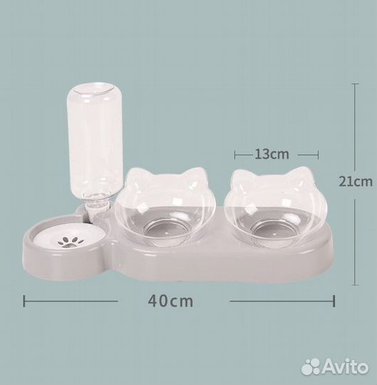 Миска с автопоилкой для кошек и собак
