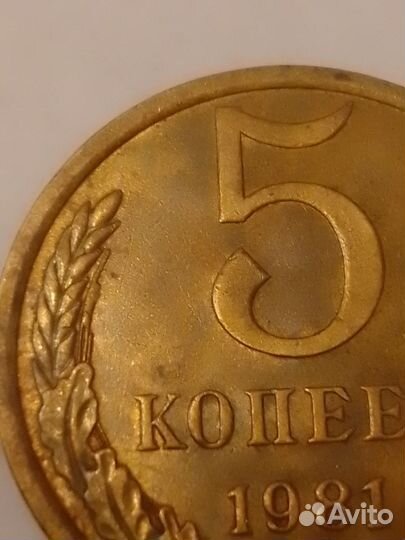 5копеек,4 мон.ред.брак:выкрошка остей слево от ц.5