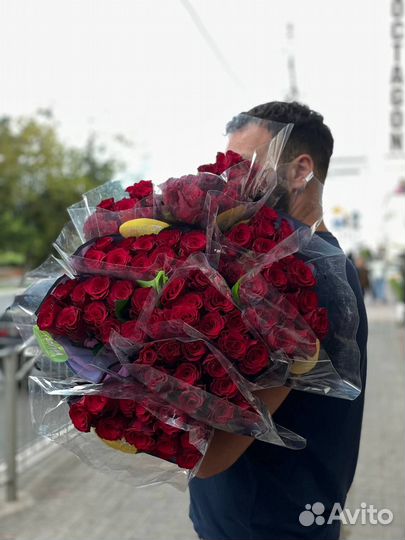 Розы Цветы Букеты 60см с доставкой 11 21 31 51 101