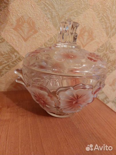 Вазы 2 шт. стекло конфетница (хрусталь) комплект