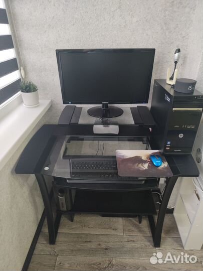 Стол компьютерный стеклянный бу