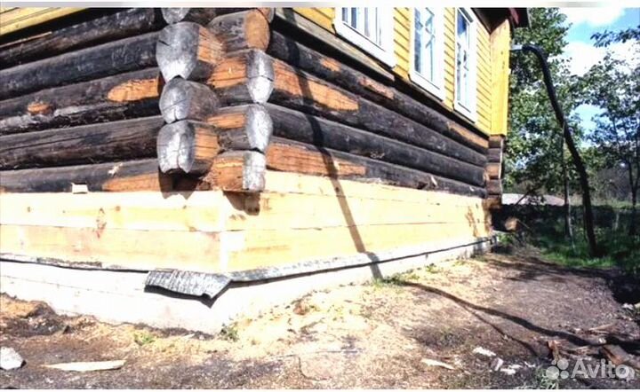 Замена венцов, лаг, подъем дома. Ремонт пола