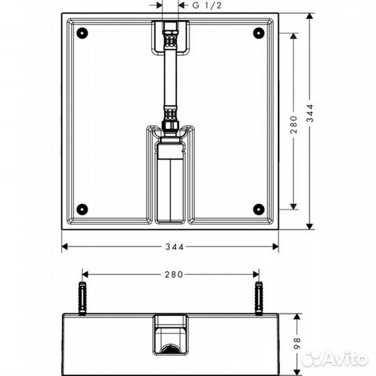 Скрытая часть для верхнего душа Hansgrohe26254180