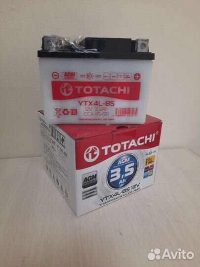 Мото аккумулятор totachi moto ytx4l-BS 3,5 а/ч AGM